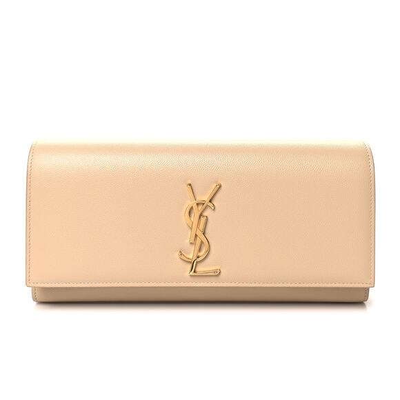 SAINT LAURENT Kate Monogram Clutch Tan - Picture 1 of 8